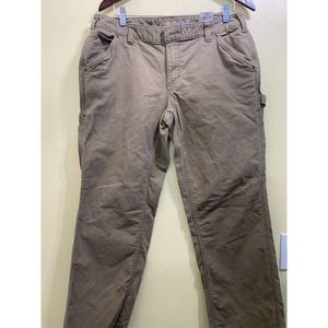 Carhartt Womens 14 Short Khaki Original Fit Utility Carpenter Straight Pants